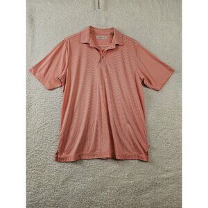 Tommy Bahama Polo Shirt Mens Medium Orange Pink Modal Blend Golf Normcore Travel